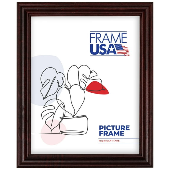 8x9 Picture Frame Red Classic Style 60823-000, 1 Inch Wood Moulding, Includes Glass and Backing Wall Display Frame for Art, Posters, or Photos Frame USA