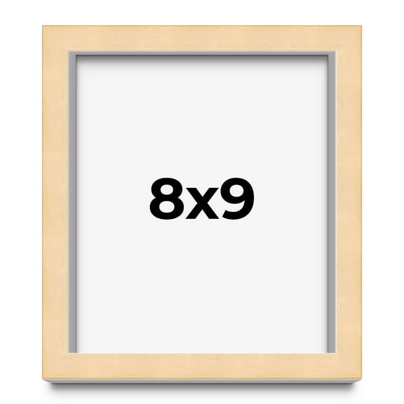 8x9 Shadow Box Frame Brown | 0.875 Inches Deep Real Wood Contemporary Shadowbox Display Frame | UV