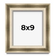 thumbnail image 1 of 8x9 Shadow Box Frame Silver | 1.75 inches Deep Real Wood Traditional Shadowbox Display Frame | UV, 1 of 8