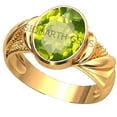 thumbnail image 1 of 9.00 Ratti / 8.00 Carat Certified Natural Green Peridot Gemstone Adjustable Ring/Anguthi For Men And Women-B0BX49, 1 of 6