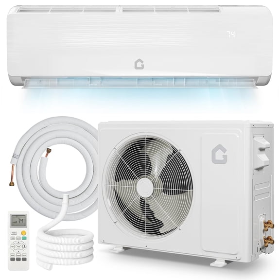 9,000 BTU 18.5 SEER Mini Split Ac/Heating System Ductless Heat Pump,Air Conditioner 208-230v, Cools 450 Sq.Ft with Installation Kit & Remote (White)