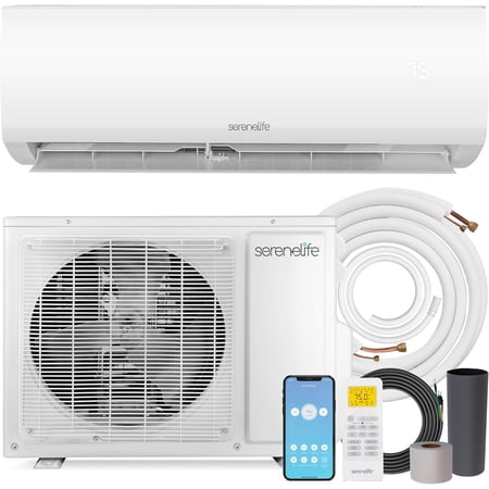 9,000 BTU Indoor and Outdoor Mini Split AC Unit Kit – 115V Smart Cooling & Heating Mini Split AC with WiFi, Includes Installation Kit, Perfect for Bedrooms, Living Spaces, and Offices