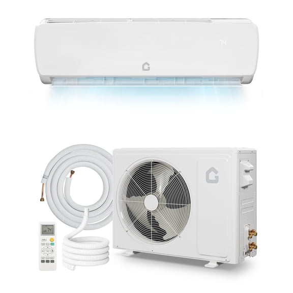 9,000 BTU Mini Split Air Conditioner & Heater, 19 SEER2 Ductless Inverter Wall Mounted Unit, 115V Quiet Operation, Cools & Heats Up to 450 Sq.Ft, Complete Installation Kit Included  Energy Efficient