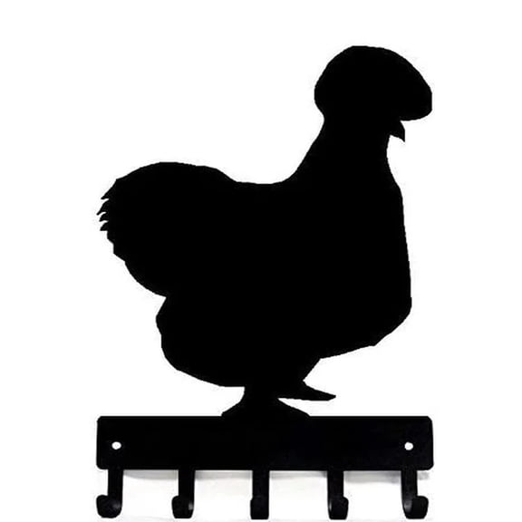 9.05 x 6 Inch Chicken Farm Key Rack Metal Wall Hook Living Room/Home Decoration
