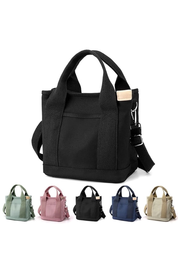 Capacity Multi-Pocket Handbag Women's Canvas Tote Purses Crossbody Bag Vintage Tote Bags for School