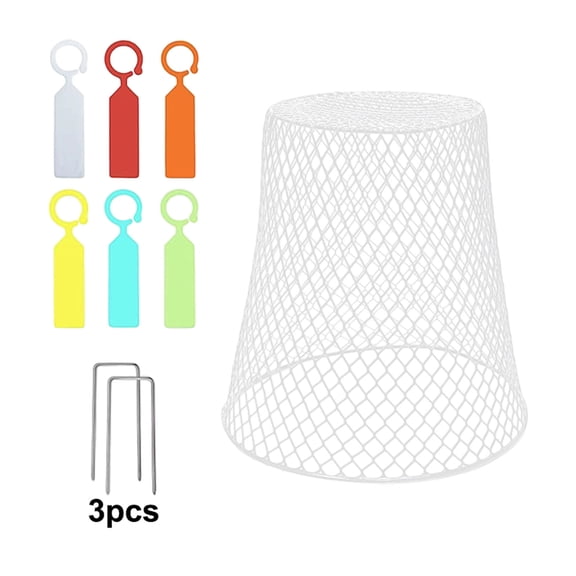 9.06"×9.06" Chicken Wire Cloche Plant Covers - Garden Plant Cloche Metal Heavy Duty Plant Protectors from Animals for Keeping Bunnies Chicken Squirrels Birds Other Out(White 1 Pack/Set)