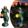 thumbnail image 1 of 9.06" Solar Rabbit Garden Statue, Outdoor Resin Bunny Figurine with LED Lantern, Lawn Decor for Patio Yard Balcony, Easter Housewarming Gift, Weatherproof, 1 of 5