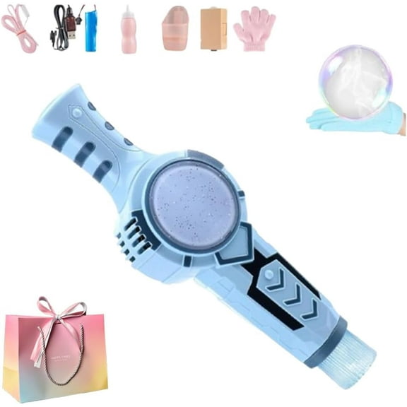 9.06in Magic Bubble Wand, 2026 Upgrade Fog Bubble Machine, Colorful Smoke Bubble Fog Machine,Portable Interactive Mist Bubble Machines for Parties (Blue Set)