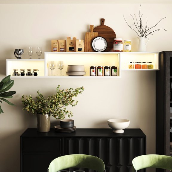 9.06in Wide - 20 Color LED Lighting Effect - Wall Mounted in Media Room - Stylish and Functional