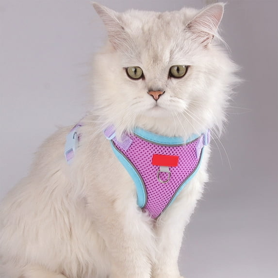9.06x6.69x0.78in Reflective Sleeveless Pet Harness Leash with Adjustable Straps(Purple)