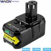 9.0Ah For RYOBI P108 Battery 18 Volt One+ Plus High Capacity P109 Lithium-ion P104 P102 P107 P106 RB18L50 RB18L40 RB18L25 RB18L13 P105 P103 P122 P190