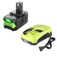 thumbnail image 1 of 9.0Ah Repacement for Ryobi 18V Battery with P117B Charger Compatible with Ryobi Battery 18V P102 P103 P104 P105 P107 P108 P109 Battery & Charger Kit With USB Port, 1 of 8