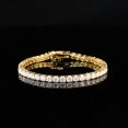 thumbnail image 1 of 9.0ct Moissanite Bracelet, 18k Yellow Gold Plated, Tennis Moissanite Bracelet, Delicate Bracelet, Statement Bracelet Gift for Her for Women, 1 of 5
