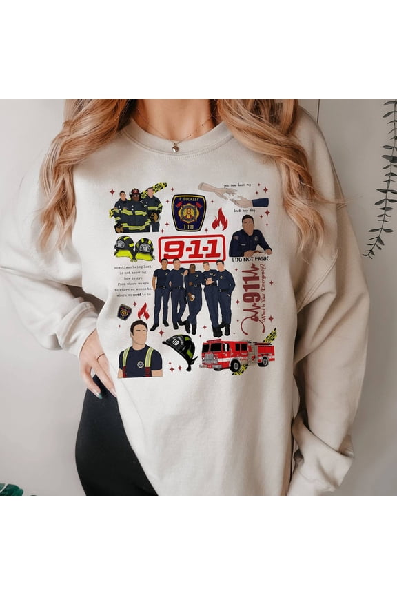 9-1-1 Television Show Sweatshirt | Evan Buckley | Bobby Nash | Movie Tee | 911 Movie Shirt | American TV Series