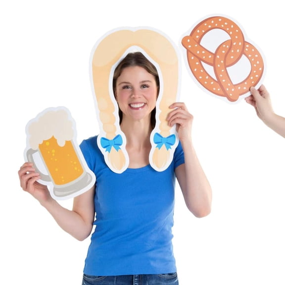 9 1/2" 20" Oktoberfest Large Cardstock Photo Booth Props Set - 6 Pc.