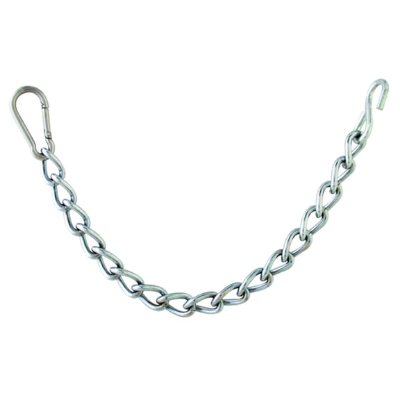 9-1/2" Hilason Western Easy Clip Curb Chain for Horse Bits Heavy Duty Chrome Steel W/ Snap