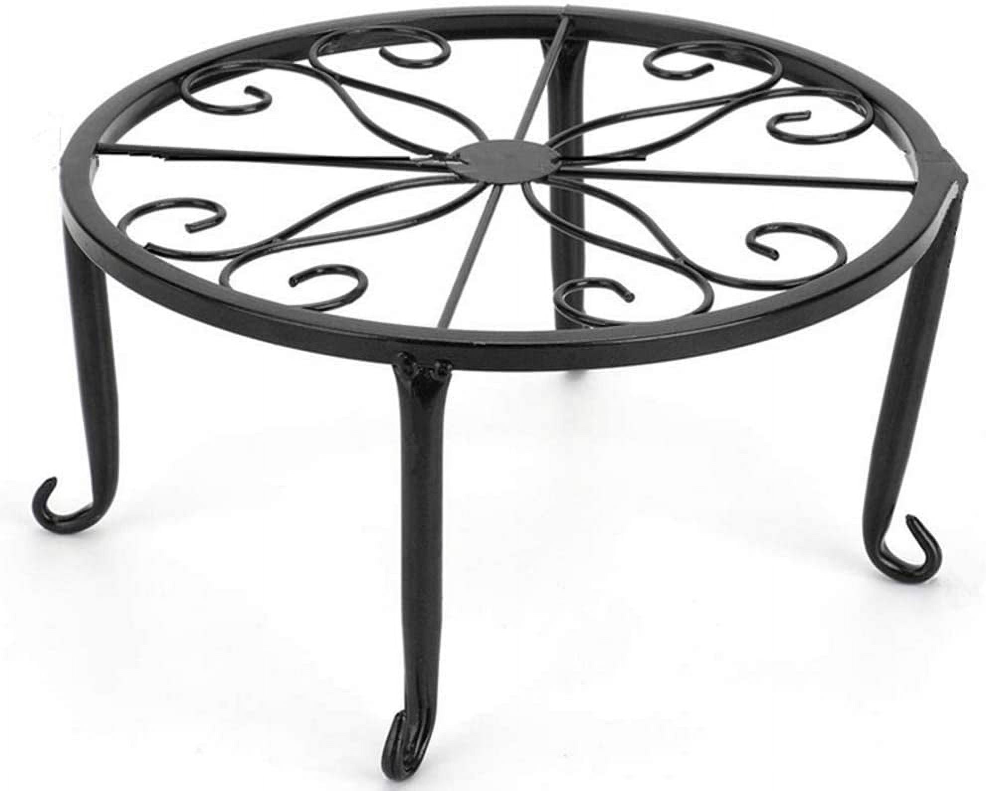 9-1/2 Inch Diameter X 5 Inch High Metal Potted Plant Stand - Rust Proof ...