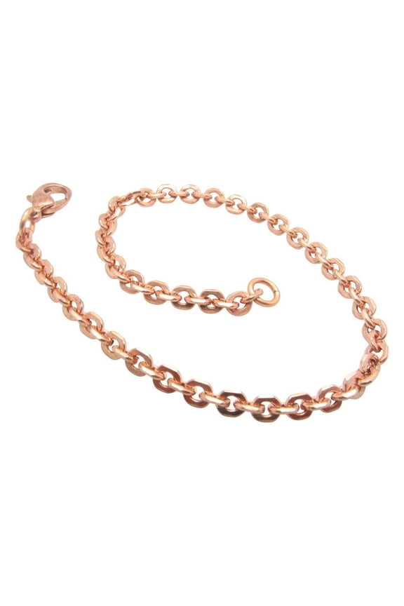 9 1/2 Inch Solid Copper Anklet, 3/16 of an inch wide, CA602G - Made in the USA.