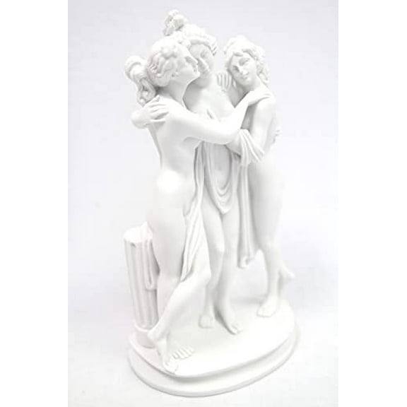 9 1/2 Inches The Three Graces Classic Greek Goddess Canova Statue Sculpture Figure Made in Italy