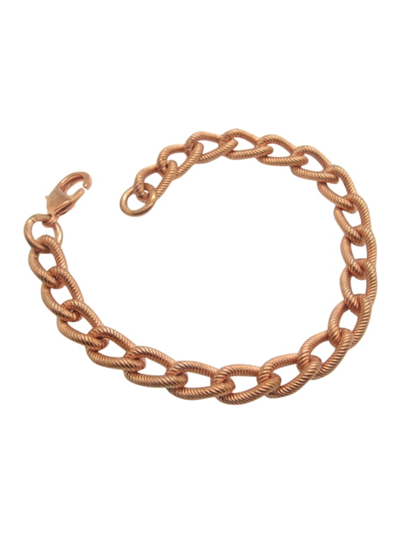 9 1/2 Men's Solid Copper Link Bracelet CB792G - 1/4 of an inch wide. Thick and Durable.
