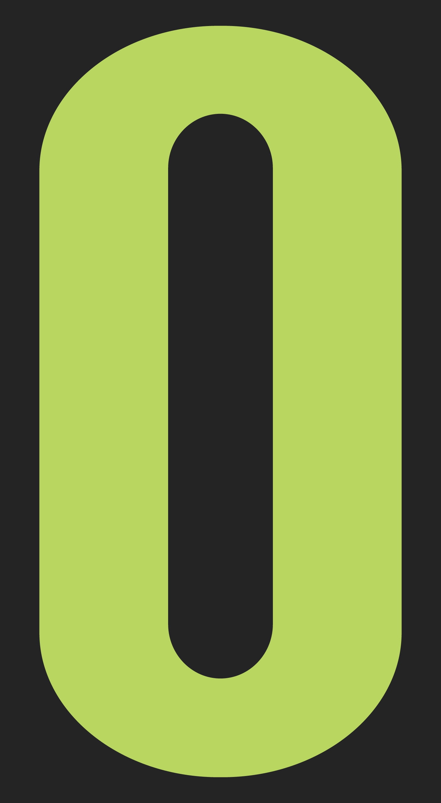 9 1/2" Windshield Numbers And Symbols - Neon Green/Black - "0" - 5 1/4ʺW x 9 1/2ʺH - Pack of 12