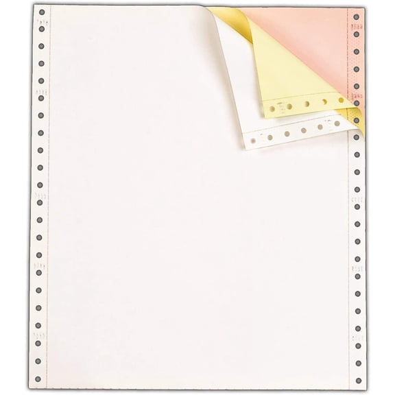 9-1/2 x 11" Dot Matrix Pinfeed Continuous Tractor Feed Computer Paper 3 Part