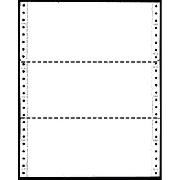 9-1/2 x 3-2/3" Continuous Computer Paper, White, 2 Part, Side Perfs