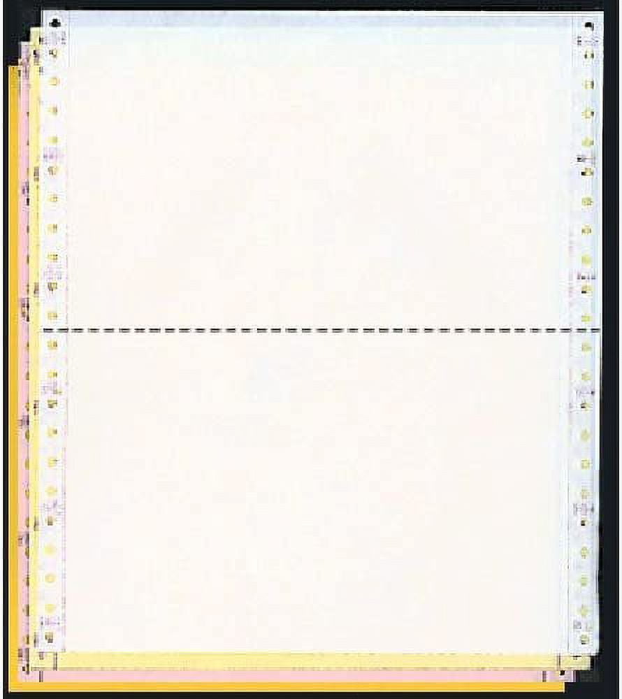 9-1/2 x 5-1/2 Dot Matrix Pinfeed Computer Paper Scale Tickets White - Yellow - Pink - Gold