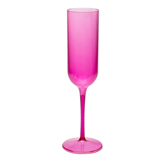 9 1/4" 8 oz. Bright Pink Plastic Champagne Flutes - 25 Piece
