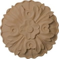 thumbnail image 1 of 9 1/4"W x 9 1/4"H x 1 1/8"P Large Kent Floral Round Rosette, Alder, 1 of 18