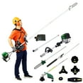 thumbnail image 1 of 9 in 1 Garden Hedge Trimmer Combo, Multi-Purpose Trimming Tool, 38 CC 4-Stroke Garden Tool System with Gas Saw, Hedge Trimmer, Lawn Mower and Brush Cutter for Lawn Care Red, 1 of 7
