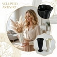 thumbnail image 1 of 9.1 Inch 3D Printed Art Vase, Sleek Matte Black Decorative Flower Vase With Unique Sculpted Design For Home Living Room, Bedroom, Office Tabletop Decor, Ideal For Modern Interior, 1 of 6