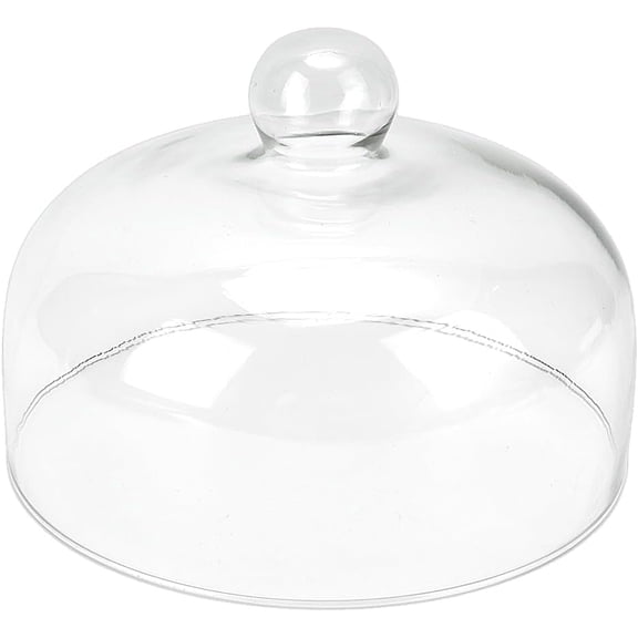 9.1 Inch Glass Cake Dome Clear Round Display Cover Lid Transparent Cake Stand Topper Versatile Serving Dish for Birthday Wedding