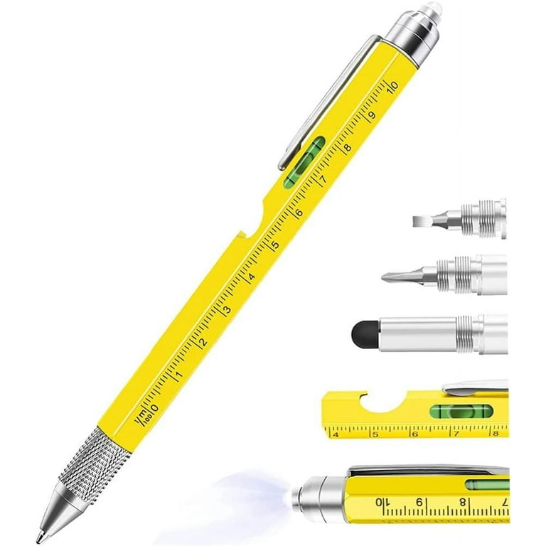 HEXINGMC 9 in 1 Multitool Pen with LED Flashlight Ruler