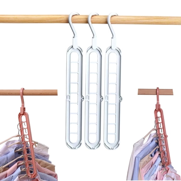 9 in 1 Smart Hanger Pro,9 Holes Rotate Anti-Skid Folding, Space-Saving Folding for Wardrobe, Efficient Cascading Organizer, Anti-Skid Design for Home & Closet