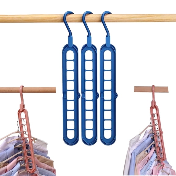 9 in 1 Smart Hanger Pro,9 Holes Rotate Anti-Skid Folding, Space-Saving Folding for Wardrobe, Efficient Cascading Organizer, Anti-Skid Design for Home & Closet