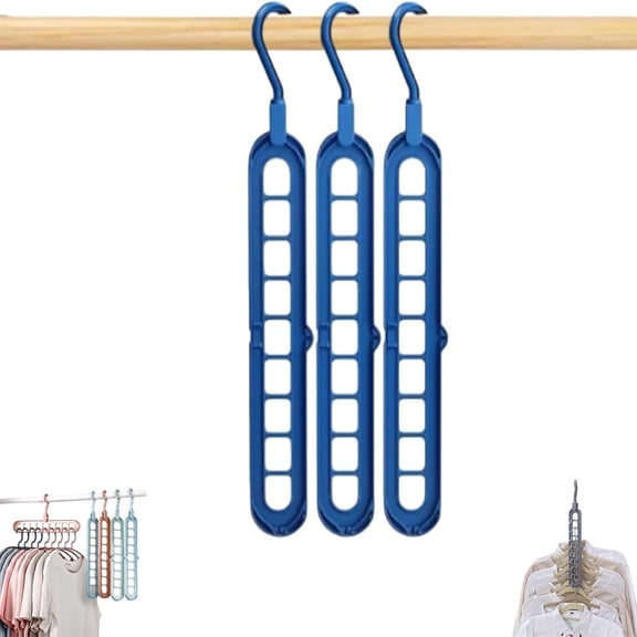 9 in 1 Smart Hanger Pro, Space Saving Hanger, 9 Holes Rotate Anti-Skid Folding Hangers with Multifunction Space, Closet Organizers and Storage, Saving and Cascading Features