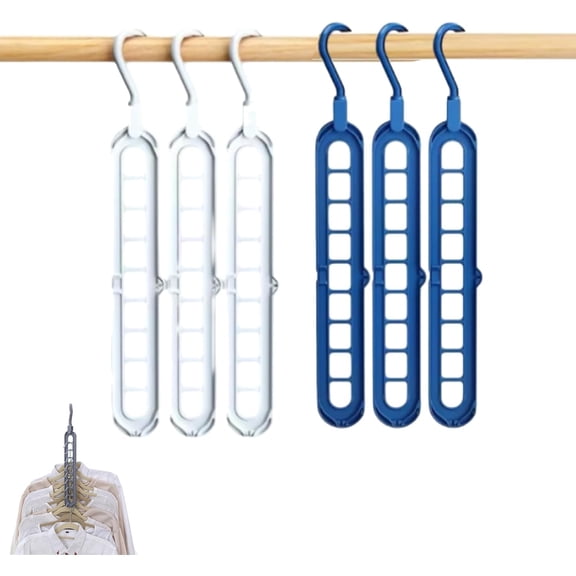 9 in 1 Smart Hanger Pro, Upgrade Space Saving Hanger, 9 Holes Rotate Anti-Skid Folding Hangers with Multifunction Space, for Flats, Universities, and Halls of Residence (2PCS-A)