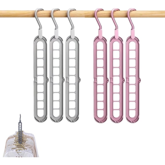 9 in 1 Smart Hanger Pro, Upgrade Space Saving Hanger, 9 Holes Rotate Anti-Skid Folding Hangers with Multifunction Space, for Flats, Universities, and Halls of Residence (2PCS-B)