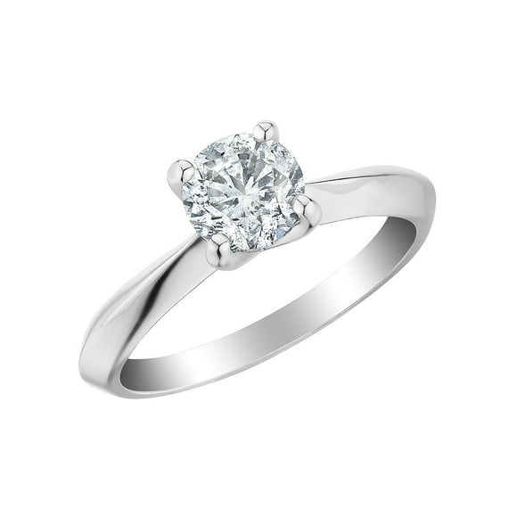 9/10 Carat (Ctw I-J, I2-I3) Diamond Solitaire Engagement Ring in 14K White Gold for Women