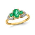 thumbnail image 1 of 9/10 Carat (Ctw) Natural Emerald Ring in 14K Yellow Gold with Diamonds 1/7 Carat (Ctw) for Women, 1 of 5