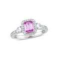 thumbnail image 1 of 9/10 Carat (Ctw) Pink Sapphire and White Sapphire Engagement Ring in 14K White Gold with Diamonds for Women, 1 of 6