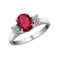 thumbnail image 1 of Gem & Harmony 9/10 Carat (Ctw) Ruby Ring with Diamonds in 14K White Gold for Women, 1 of 4
