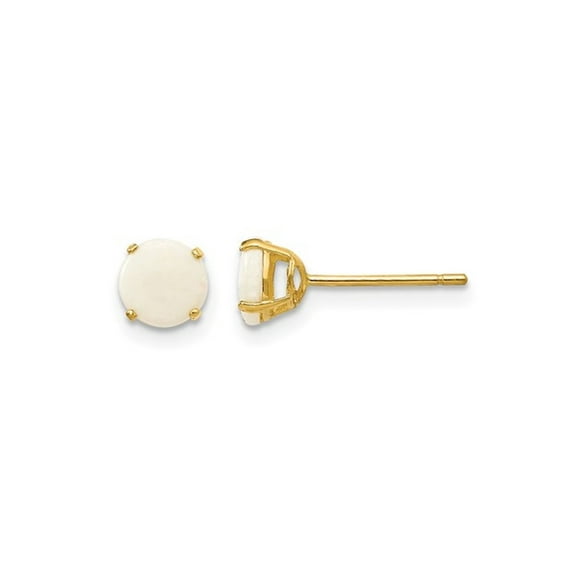 Gem & Harmony 9/10 Carat (Ctw) Solitaire Opal Earrings in 14K Yellow Gold for Women