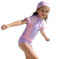 thumbnail image 1 of 9-10 T Girl Swimsuits Girls Long Sleeve Sun Swimsuit UPF 50 Rash Guard Piece Swimwear For Toddler Youth, 1 of 5