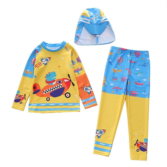 9-10 T Swimsuits For Girls Kids UPF 50+ Long Sleeve Rash Guard And Swim Trunks Set For Sun Beach Pool Surfing Activities