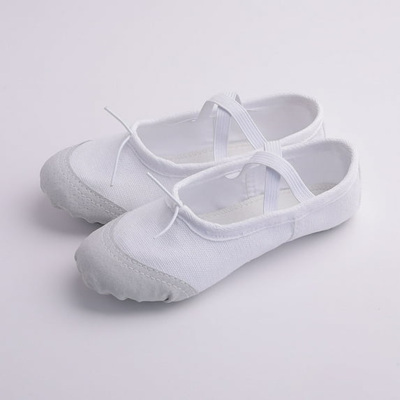 9-10 Years Ballet Shoes for Girls Toddler Ballet Slippers Soft Canvas Boys Dance Shoes for Toddler/Little Kid/Big Kid White