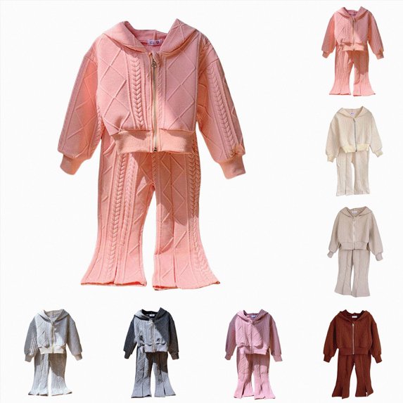9-10 Years Child Toddler Baby Girl Outfit Long Sleeve Pullover Tops Flare Pants Set Spring Clothes 6-12 Months 12-24 Months 2T 3T 4T 5T 6T 7T Set
