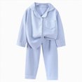 thumbnail image 1 of 9-10 Years Girls Kids Pjs Baby Pajamas Set Shirt and Pants Toddler Pjs Long Sleeve Sleepwear Children's Thermal Underwear Set Home Wear Baby's Clothing Blue, 1 of 3