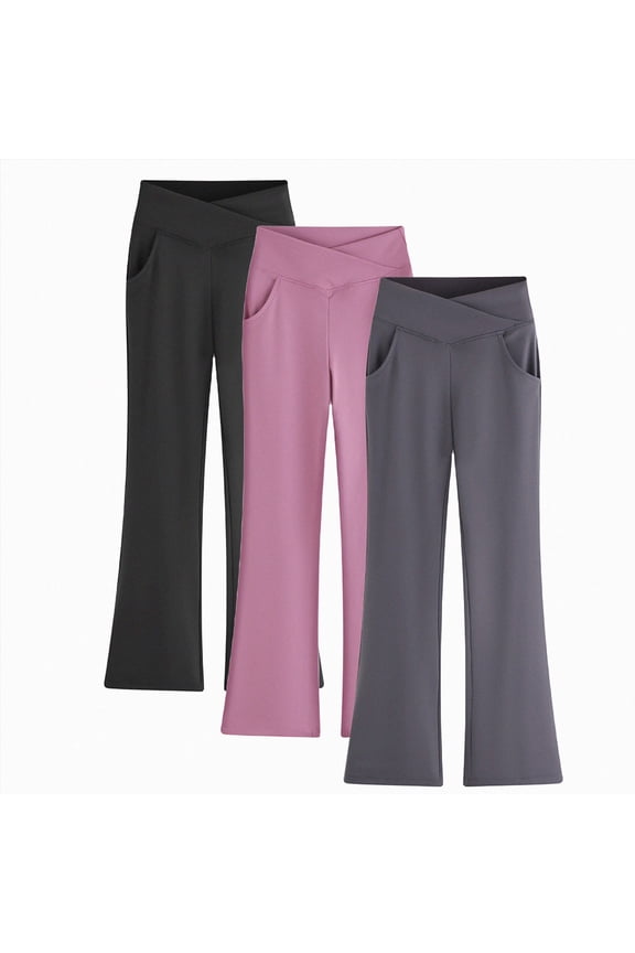 9-10 Years Juniors Girls Outerwear Leggings Yoga Pants Slightly Flared Wide Leg Fitness And Dance Pants Jogger Trousers for Fall and Winter Red Girl Pants